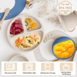 Silicone Baby Feeding Set | Baby Led Weaning Supplies Includes Suction Bowls and Divided Plates, Adjustable Bib, Baby Utensils Spoons and Forks,Cup | Baby Feeding Essentials (Beige) - Image 4
