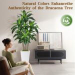 6FT Artificial Dracaena Tree, Fake Tree Indoor with White Tall Planter,Tall Artificial Plants Indoor,Artificial Silk Tree for Home Office Decor,Housewarming Gift (White) - Image 6