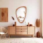 WallBeyond Asymmetrical Mirror, Irregular Wall Mirror, Wall Mirrors Decorative for Bedroom Living Room Entryway Hall, Wood Mirror for mid Century Modern Decor 30" H x 19" W - Image 4