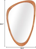 WallBeyond Asymmetrical Mirror, Irregular Wall Mirror, Wall Mirrors Decorative for Bedroom Living Room Entryway Hall, Wood Mirror for mid Century Modern Decor 30" H x 19" W - Image 7