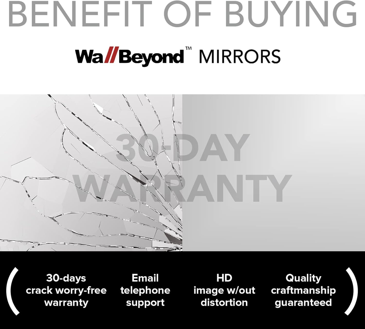 WallBeyond Asymmetrical Mirror, Irregular Wall Mirror, Wall Mirrors Decorative for Bedroom Living Room Entryway Hall, Wood Mirror for mid Century Modern Decor 30" H x 19" W - Image 9