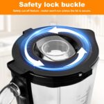 Blender,Blenders for Kitchen,Glass Blender for Shakes and Smoothies,crush ice,51 oz Glass Jar,Simple Speed Dial,6 Stainless Steel Blades, Ice Crusher with Speed Control, Silver. - Image 7