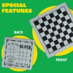 3-in-1 Vintage Giant Checkers, Tic, Tac, Toe, with Reversible Mat, 24 Chips, Family Board Game, Lawn Game, BBQ Party Favor, Indoor and Outdoor Activity for Kids and Adults - Image 5