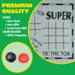 3-in-1 Vintage Giant Checkers, Tic, Tac, Toe, with Reversible Mat, 24 Chips, Family Board Game, Lawn Game, BBQ Party Favor, Indoor and Outdoor Activity for Kids and Adults - Image 7