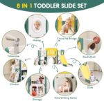 8 in 1 Toddler Slide Set, Kids Slide for Toddlers, Toddler Climber Slide PlaySet with Basketball Hoop,Outdoor Indoor Playground for Toddlers Upgraded - Image 3