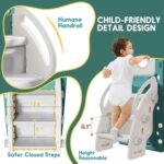 8 in 1 Toddler Slide Set, Kids Slide for Toddlers, Toddler Climber Slide PlaySet with Basketball Hoop,Outdoor Indoor Playground for Toddlers Upgraded - Image 5