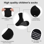 6 Pack Baby Socks and Toddler Socks,Soft Cotton Crew Socks with Non-Slip Grips for Infants,Boys and Girls,2-4T,(Black/White/Gray) - Image 3