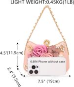 Milisente Clutch Purses For Women Unique Floral Pearl Evening Bag With Crystal Top Handle For Formal Wedding Dressy - Image 3