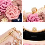 Milisente Clutch Purses For Women Unique Floral Pearl Evening Bag With Crystal Top Handle For Formal Wedding Dressy - Image 6