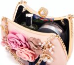 Milisente Clutch Purses For Women Unique Floral Pearl Evening Bag With Crystal Top Handle For Formal Wedding Dressy - Image 7
