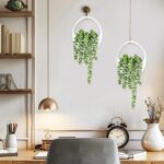 Der Rose 2 Packs Fake Hanging Plants Succulents with Strings Artificial Plants Indoor Outdoor for Boho Wall Decor - Image 3