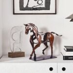 Handmade Horse Statue - Unique Rustic Decor for Office & Home - Hand-Painted Metal Sculpture - Perfect Handicraft Gift for Horse Lovers (Brown) - Image 3