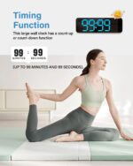 Digital Wall Clock, Digital Clock Large Display with Remote Control, Corded LED Alarm Clocks with Date, Week, Temp, Humidity, Auto DST, Countdown, for Living Room Bedroom Classroom Office (Blue) - Image 7