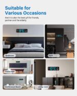 Digital Wall Clock, Digital Clock Large Display with Remote Control, Corded LED Alarm Clocks with Date, Week, Temp, Humidity, Auto DST, Countdown, for Living Room Bedroom Classroom Office (Blue) - Image 9