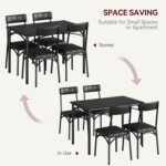 Kitchen Table and Chairs for 4, Rectangular Dining Set with Upholstered Chairs, Perfect for Small Spaces, Rustic Black - Image 8