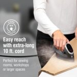 CHI Mini Steam Iron for Clothes, Sewing, Crafting and Travel with Titanium Infused Ceramic Soleplate, 1000 Watts, XL 10’ Cord, 3-Way Auto Shutoff, Portable, Vacation Essentials, Black (13120) - Image 6