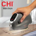 CHI Mini Steam Iron for Clothes, Sewing, Crafting and Travel with Titanium Infused Ceramic Soleplate, 1000 Watts, XL 10’ Cord, 3-Way Auto Shutoff, Portable, Vacation Essentials, Black (13120) - Image 9