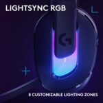 Logitech G522 Lightspeed Wireless Gaming Headset, LIGHTSYNC RGB, Full Bandwidth Mic & Advanced Synchronized Audio, Tri-Connectivity with Lightspeed, Bluetooth, USB-A to USB-C for PC - Black - Image 3