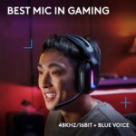 Logitech G522 Lightspeed Wireless Gaming Headset, LIGHTSYNC RGB, Full Bandwidth Mic & Advanced Synchronized Audio, Tri-Connectivity with Lightspeed, Bluetooth, USB-A to USB-C for PC - Black - Image 4