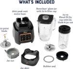 Oster Extreme Mix Blender, 64oz Glass Jar, 3 iBlend Preset Functions, 1600-Watts, 10-Point Blade Stack with Titanium Coating & 24oz Blend-N-Go Cup - Image 8