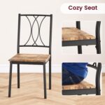 CABIHOME Dining Table Set for 4, Kitchen Table Set with 4 Chairs, Rectangular Dining Table Set for 4, Kitchen Table Set for Apartment, Small Space, Dining Room, Retro Brown - Image 5