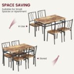 CABIHOME Dining Table Set for 4, Kitchen Table Set with 4 Chairs, Rectangular Dining Table Set for 4, Kitchen Table Set for Apartment, Small Space, Dining Room, Retro Brown - Image 9