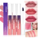 3 PCS Peel Off Lip Stain Set,Pink Peel Off Lip Liner Lip Tint Set,Long-Lasting Matte Peel Off Lip Gloss,Waterproof Non-stick Cup Peel Off Lipstick - Image 4