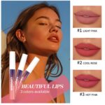 3 PCS Peel Off Lip Stain Set,Pink Peel Off Lip Liner Lip Tint Set,Long-Lasting Matte Peel Off Lip Gloss,Waterproof Non-stick Cup Peel Off Lipstick - Image 6