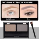 Kaely 2 Color Eyebrow Powder Makeup Kit, Eye Brow Contour Palette for Beginners, Long Lasting Waterproof Eye Brow Powder with Brow Brush, Get Full Defined Natural Brows, 01 Light Brown+Grey - Image 3