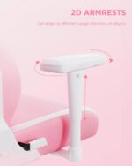 AutoFull C2 Gaming Chair,Ergonomic Wingless Cushion Computer Chair,PU Leather Racing Style Office Chair with Lumbar Support Pillow and Footrest,Pink - Image 8