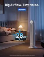 Dreo Tower Fan for Bedroom, 25ft/s Velocity Quiet Floor Fan, 90° Oscillating Fans for Indoors with 4 Speeds, 4 Modes, 8H Timer, Standing Fans, Bladeless Fan, White, Nomad One (DR-HTF007) - Image 4