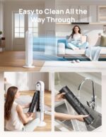 Dreo Tower Fan for Bedroom, 25ft/s Velocity Quiet Floor Fan, 90° Oscillating Fans for Indoors with 4 Speeds, 4 Modes, 8H Timer, Standing Fans, Bladeless Fan, White, Nomad One (DR-HTF007) - Image 7