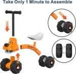 YGJT Baby Balance Bike for 1 Year Old Boy and Girl, Indoor Outdoor Non-Pedal Baby Walker Toys for 10-36 Months Toddlers, Silent Wheels, 1st Birthday Gift, Kids First Bike Tiger - Image 8