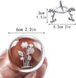 HDCRYSTALGIFTS 3D Engrving Crystal Lotus Flower Figurine 60mm Flower Crystal Ball with Stand Glass Decorative Ball Sphere for Home Decor Gift - Image 3