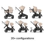 Bugaboo Kangaroo All-Terrain Single-to-Double Tandem Stroller for Infant and Toddler, for Up to Three Kids, XL Wheels, One-Hand Operation, Large Bassinet, XL Underseat Storage (Desert Taupe) - Image 6