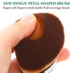 2PCS Mushroom Head Air Cushion CC Cream BB Cream Foundation Full Coverage Foundation 24HR Matte Oil Control Concealer With Makeup Face Primer & Petal-Shaped Cosmetics Brush（Natural） - Image 6