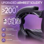 Dowinx Gaming Chair with Massage Lumbar Support and Footrest, Gaming Chairs for Adults, Ergonomic Computer Chair High Back with Pocket Spring Cushion, Swivel Recliner with Headrest, Black - Image 6