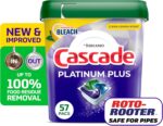 Cascade Platinum Plus Dishwasher Pods, Dishwasher Detergent, Dish Detergent Soap, Lemon, 57 Count - Image 12