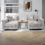 104.3'' Cloud Couch, 4 Deep Seat Convertible Modular Sectional Sofa, Plush Corduroy & Memory Foam Couches with 6 Soft Pillows for Living Room, Apartment (Grey, 104.3'') - Image 4