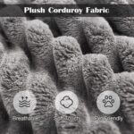 104.3'' Cloud Couch, 4 Deep Seat Convertible Modular Sectional Sofa, Plush Corduroy & Memory Foam Couches with 6 Soft Pillows for Living Room, Apartment (Grey, 104.3'') - Image 5