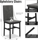 Hooseng 5-Piece Dining Table Set for 4 with Faux Marble Top & Velvet Chairs, Space Saving Modern Kitchen Table Set for Small Spaces, Apartments - Image 9