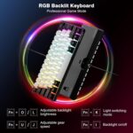 Snpurdiri 60% Wired Gaming Keyboard, 61 Keys RGB Backlit Ultra-Compact Small Gaming Keyboard, for PC/Mac Gamer, Typist, Travel, Easy to Carry on Business Trip(Black-White) - Image 3