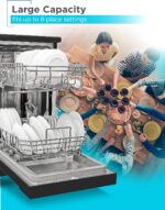 PORTABLE DISHWASHER ON WHEELS 18” WITH WORKTOP SPACE 8 PLACE-SETTING CAPACITY STAINLESS STEEL WITH FAUCET CONNECT BLACK+DECKER - Image 3