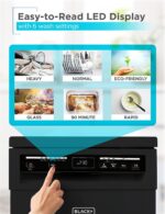 PORTABLE DISHWASHER ON WHEELS 18” WITH WORKTOP SPACE 8 PLACE-SETTING CAPACITY STAINLESS STEEL WITH FAUCET CONNECT BLACK+DECKER - Image 5