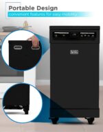 PORTABLE DISHWASHER ON WHEELS 18” WITH WORKTOP SPACE 8 PLACE-SETTING CAPACITY STAINLESS STEEL WITH FAUCET CONNECT BLACK+DECKER - Image 6