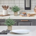 2 Pack Small Fake Plants, Artificial Eucalyptus with Gray Paper Pulp Pots, Small Potted Faux Greenery for Home Decor Indoor, Bathroom, Shelf, Office, Desk, Farmhouse Room Decoration - Image 8