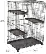 Amazon Basics Large 3-Tier Cat Durable,Pliable Cage Playpen Box Crate Kennel - 35.8"L x 22.4"W x 50.6"H, Black - Image 5