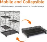 Amazon Basics Large 3-Tier Cat Durable,Pliable Cage Playpen Box Crate Kennel - 35.8"L x 22.4"W x 50.6"H, Black - Image 6