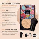 Mushroom Head Air Cushion CC Cream Foundation, Moisturizing BB Cream, Long Lasting Matte Concealer with 2PCS Mushroom Head Sponges - Image 3