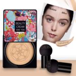 Mushroom Head Air Cushion CC Cream Foundation, Moisturizing BB Cream, Long Lasting Matte Concealer with 2PCS Mushroom Head Sponges - Image 4